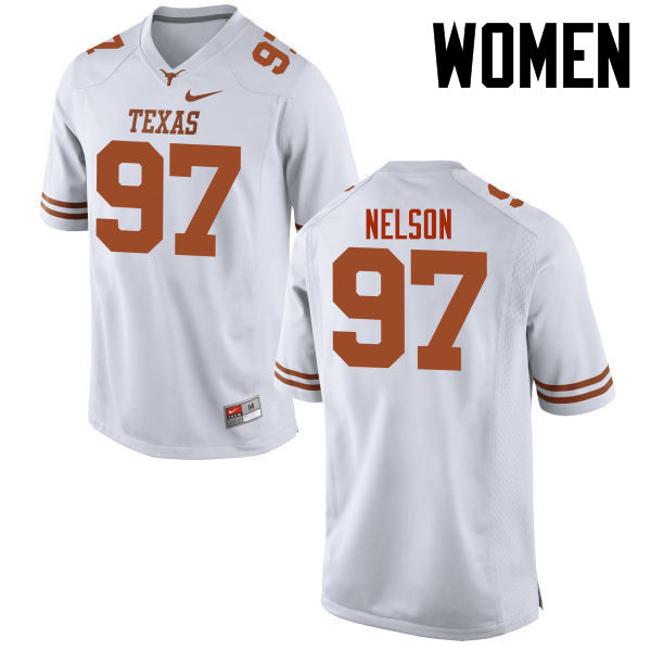 Women #97 Chris Nelson Texas Longhorns College Football Jerseys-White